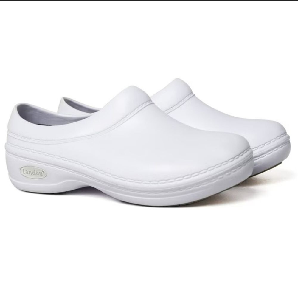 Landau Non Slip Nursing Clogs in White 7